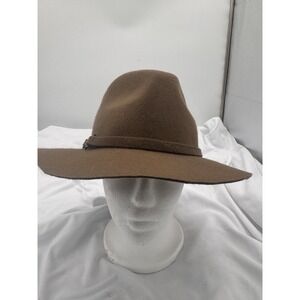 Urbanista 100% Wool Classic Panama Hat Brown Band Fedora Outback Boho Hipster